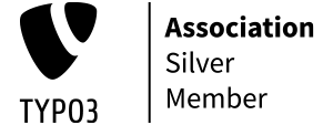 Das Logo von TYPO3 Silver Member. Mit dieser CMS-Technologie und der offiziellen TYPO3-Community-Partnerschaft arbeitet SinusQuadrat, die Digitalagentur aus Offenburg.